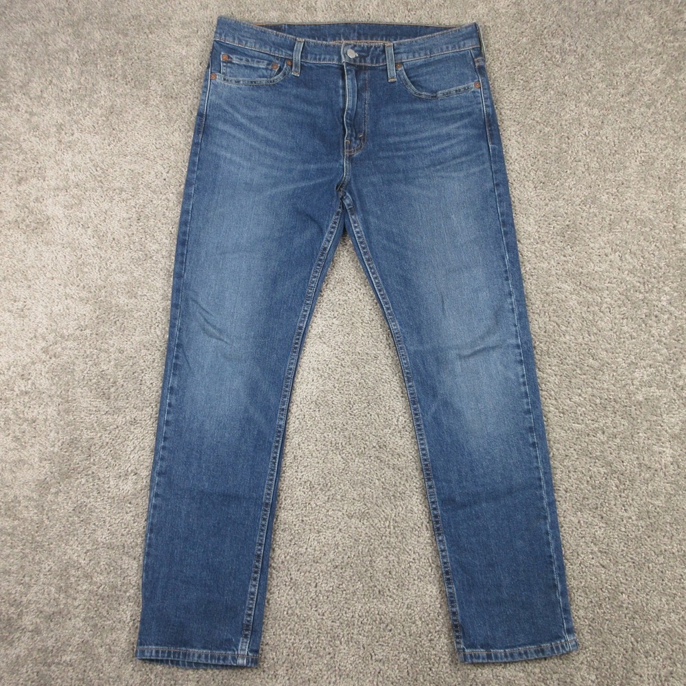 Levis Jeans Mens 33x30 Blue 511 Slim Straight Faded Whisker Stretch Denim Pants